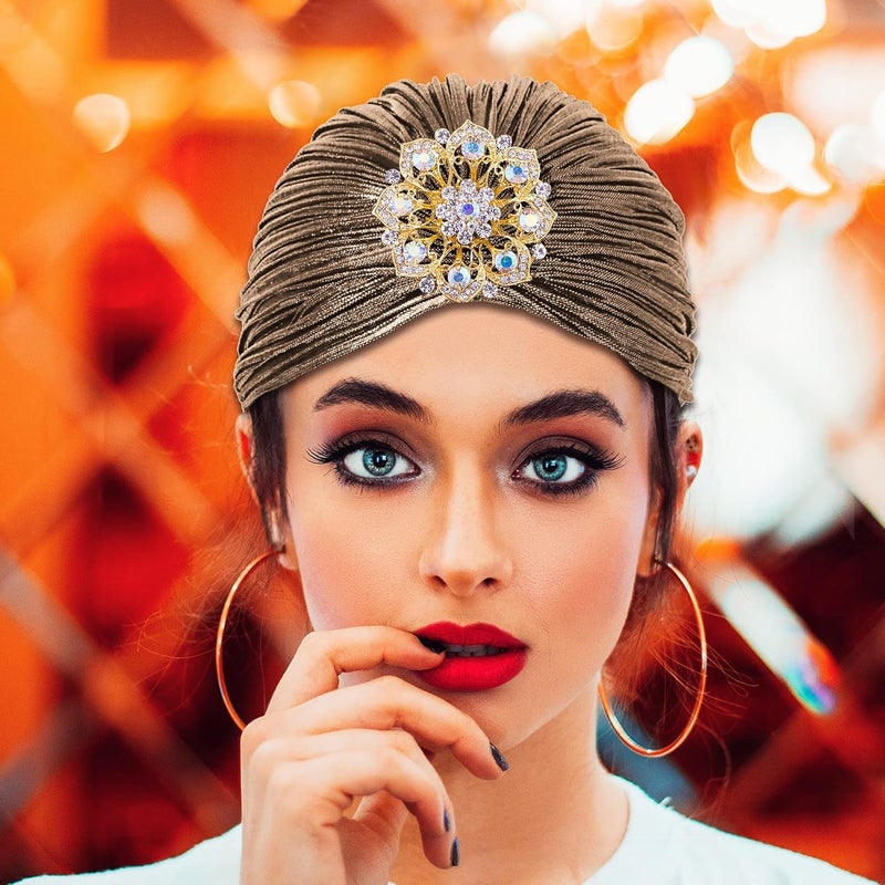 CROWN GUIDE 1920s Gatsby Headpiece Crystal Roaring 20s Costumes Accessories Flapper Cap Exotic Hair Wraps - Image 4